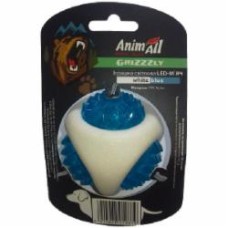 Игрушка для собак AnimAll GrizZzly 9819 световой LED-мяч бело-синий