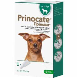 Капли KRKA от эндо/эктопаразитов для собак Prinocate вес 4 кг (за 1 п-тку 0,4мл 3 в уп)