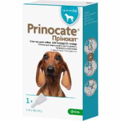 Капли KRKA от эндо/эктопаразитов для собак Prinocate вес 4-10 кг (за 1 п-тку 1мл 3 в уп)