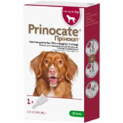 Капли KRKA от эндо/эктопаразитов для собак Prinocate вес 10-25 кг (за 1 п-тку 2,5мл 3 в уп)