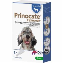 Капли KRKA от эндо/эктопаразитов для собак Prinocate вес 25-40 кг (за 1 п-тку 4мл 3 в уп)