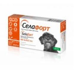 Капли для собак KRKA от эндо/экто паразитов Селафорт Спот-он, вес 5,1-10 кг (1 п-тка 0,5 мл в уп.)