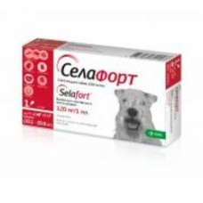 Капли для собак KRKA от эндо/экто паразитов Селафорт Спот-он, вес 10,1-20 кг (1 п-тка 1 мл в уп.)