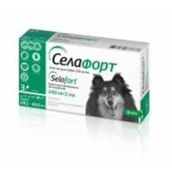 Капли KRKA от эндо/экто паразитов Селафорт вес 20-40 кг (1 п-тка 2 мл в уп.)