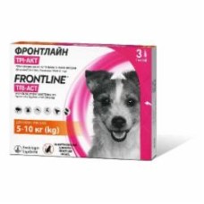 Капли для собак Merial Frontline TRI-ACT 5-10 кг (S) 3 x(за 1 п-тку 0,5мл, 3 в уп.) 1 мл