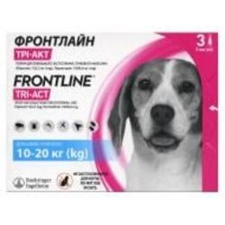 Капли для собак Frontline TRI-ACT 10-20 кг (M) 3 x(за 1 п-тку 0,5мл, 3 в уп.) 2 мл