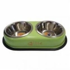 Миска двойная 4DOG DELUXE 2 х 0,95л 5949060216349 зеленая