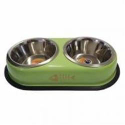 Миска двойная 4DOG DELUXE 2 х 0,95л 5949060216349 зеленая