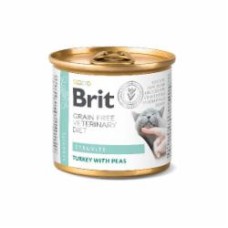Корм влажный для взрослых котов Brit VetDiets при лечении и профилактике мочекаменной болезни индейка, горох 200 г