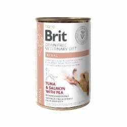 Корм влажный для взрослых собак для всех пород Brit VetDiets при хронической почечной недостаточности (тунец, лосось, горох) 400 г
