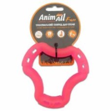 Игрушка AnimAll для собак кольцо 6 сторон 12см коралловое 88203