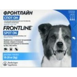 Капли Frontline от блох и клещей для собак Spot-on вес 10-20кг 1,34 мл
