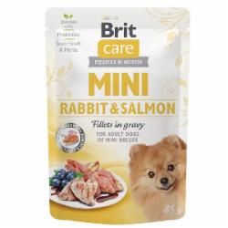Корм влажный для собак для малых пород Brit Care филе кролика и лосося в соусе 85 г