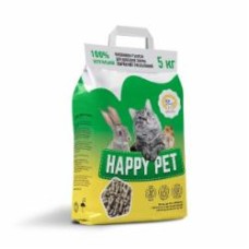 Наполнитель для кошачьего туалета Happy Pets растительный 5 кг