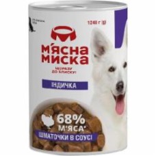 Консерва для всех пород М'ясна миска кусочки индейки в соусе 1,24 кг