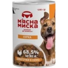 Консерва для всех пород М'ясна миска кусочки курицы в соусе 1,24 кг