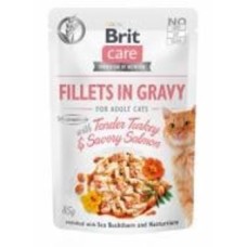 Консерва для котов Brit Care филе индейки и лосося в соусе 85 г