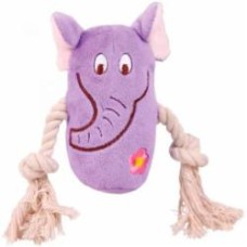 Игрушка Trixie для собак Сквикер с веревкой плюш 13 см в ассортименте 3618