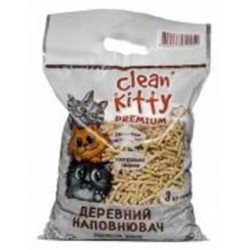 Наполнитель для кошачьего туалета Clean Kitty из натуральной ели 3 кг