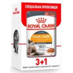 Корм влажный для здоровья кожи и красоты шерсти кошек Royal Canin Hair&Skin в соусе 3+1 шт. 85 г