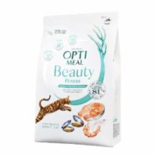 Корм сухой для котов Optimeal БЬЮТИ ФИТНЕС. Здоровый вес с морепродуктами 1,5 кг