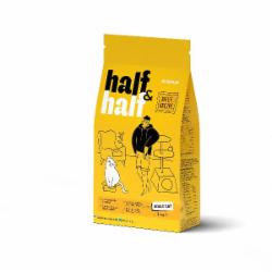 Корм сухой для взрослых котов Half&Half с говядиной 2 кг