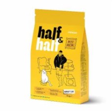 Корм сухой для взрослых котов Half&Half с говядиной 8 кг
