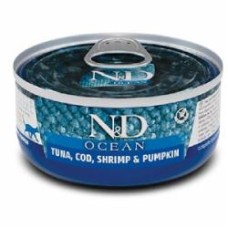 Консерва для котов Farmina N&D Ocean TUNA, COD, SHRIMP & PUMPKIN 70 г