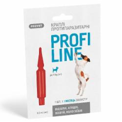 Капли ProVET для собак до 4 кг Profiline от блох, клещей, паразитов, вшей, 1 пипетка, 0,5 мл
