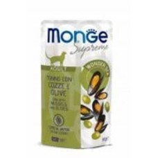 Корм влажный для котов Monge Adult тунец с мидиями и оливками 80 г