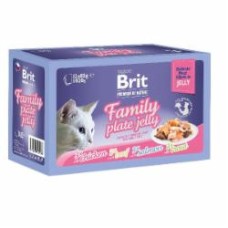 Набор корма для котов Brit Premium By Nature Семейная тарелка в желе 12 шт. x 85 г