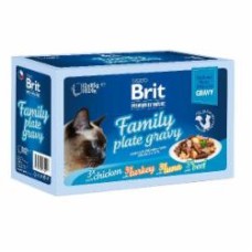 Набор корма для котов Brit Premium By Nature Семейная тарелка в соусе 12 шт. x 85 г