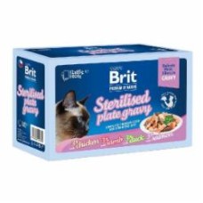 Набор корма для стерилизованных котов Brit Premium By Nature Семейная тарелка в соусе 12 шт. x 85 г