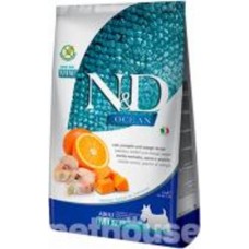 Корм сухой беззерновой Farmina N&D Ocean Grain Free для взрослых собак мелких пород с щепкой и апельсином 7 кг