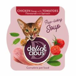DELICKCIOUS суп из курицы с помидорами и добавлением шпината 80 г