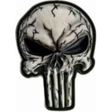 Шеврон-патч АРТ ІДЕЯ Punisher 6,3х8,5 см белый