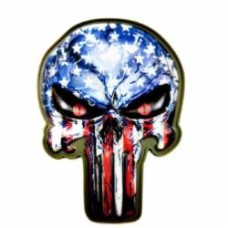 Шеврон-патч АРТ ІДЕЯ Punsher USA 6,3х8,5 см красно-синий
