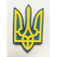 Шеврон-патч АРТ ІДЕЯ Тризуб сине-желтый 5,3х8,7 см