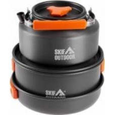 Набор туристической посуды SKIF Outdoor ø147 мм 130 мм 0,9 л Fuzz Set M (кастрюля 1,5л +чайник 0,9л + сковорода)