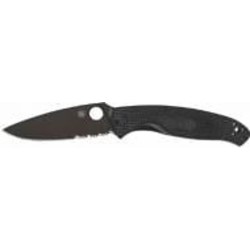 Нож складной Spyderco Resilience Black Blade FRN, полусеррейтор 87.14.97
