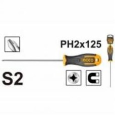 Отвертка INGCO S2 PH2×125 мм INDUSTRIAL HS68PH2125