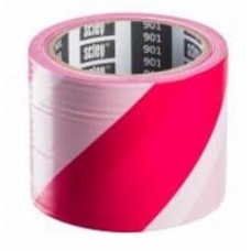 Оградительная сигнальная лента Scley 901 80 мм х 100 м бело-красная 100 м