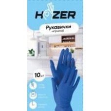 Перчатки медицинские Hozer одноразовые нитриловые р.9 (L) синие 10 шт./уп.