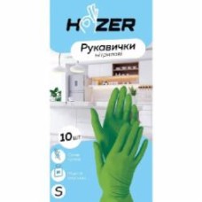 Перчатки медицинские Hozer одноразовые нитриловые р.7 (S) зеленые 10 шт./уп.