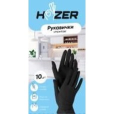 Перчатки медицинские Hozer одноразовые нитриловые р.9 (L) черные 10 шт./уп.