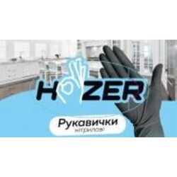 Перчатки медицинские Hozer одноразовые нитриловые р.8(M) чорные 100 шт./уп.
