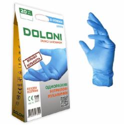 Перчатки медицинские Doloni Онитриловые D-FENDER 3812 неопудренные голубые р.M 20 шт./уп.