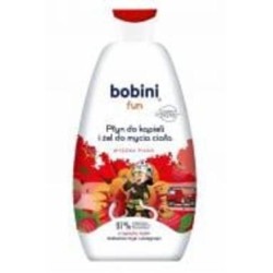 Детский гель для купания Bobini с ароматом малины Fun 500 мл