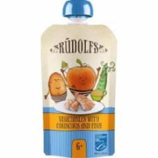 Пюре Rudolfs Овощи с кускусом и морским окунем (110 г) 6+