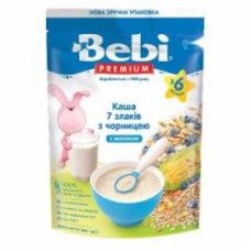 Каша молочная Bebi от 6 месяцев Premium 7 злаков с черникой 200 г